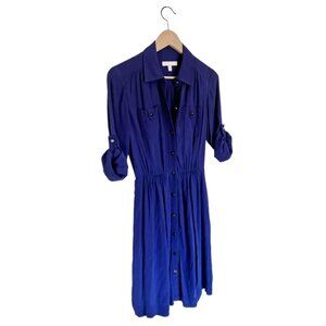 Banana Republic Classic Navy Shirtdress with Slip - Size 2